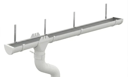 Комплект металлического водостока d-185x150 мм 6 м/3 м Металл Профиль Проект Полиэстер RAL 9003   фото
