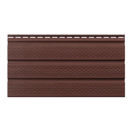 Виниловый софит Технониколь с полной перфорацией каштан