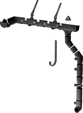 Колено трубы d-85 мм 45 гр ПВХ Döcke Premium графит RAL 7024