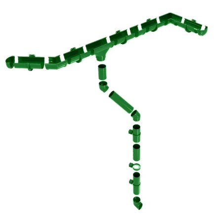Воронка желоба ПВХ d-135x90 мм Grand Line Дизайн зеленый RAL 6005