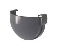 Заглушка желоба d-135 мм универсальная ПВХ ГрандЛайн Дизайн графит RAL 7024