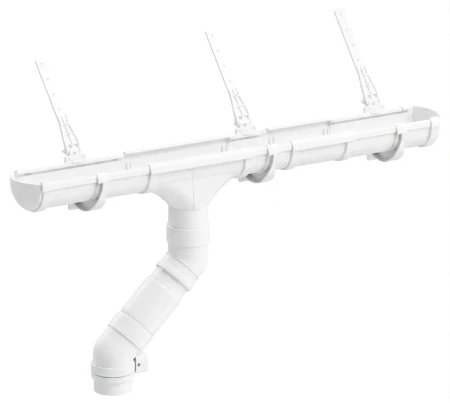 Комплект пластикового водостока d-141x100 мм Döcke lux пломбир RAL 9003   фото