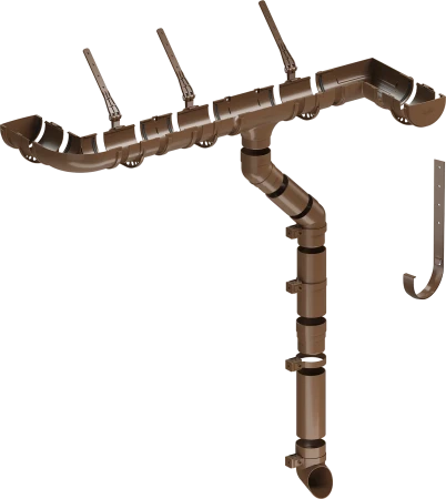 Угол желоба наружный d-120 мм 90 гр ПВХ Döcke Standard светло-коричневый RAL 8017