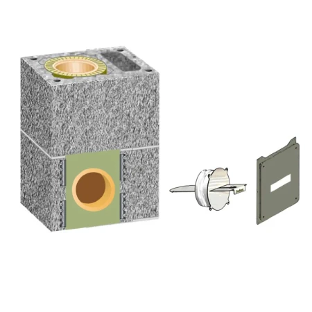 Комплект шибера для одноходового дымохода Schiedel Uni с вентканалом Ø-140L мм