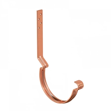 Крюк желоба d-125 мм усиленный длинный модернизированный с комплектом крепления Aquasystem Элит 4,0 медный