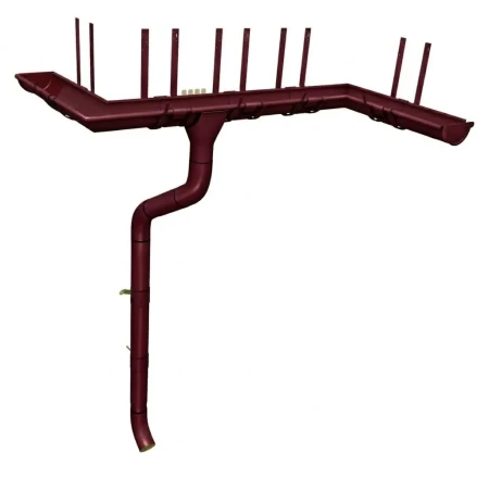 Комплект металлического водостока ГрандЛайн GL PU d-125x90 мм 6 м/3 м Полиуретан RAL 3005   фото