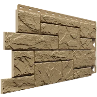 Фасадная панель под натуральный камень бежевого цвета