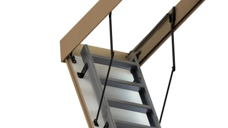 Чердачная люк-лестница Oman Алюминиевая складная 3-х секционная Alu Profi Lite   фото