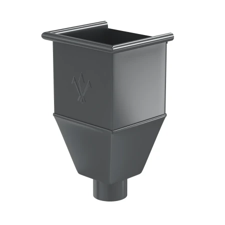 Воронка водосборная квадратная удлиненная для трубы d-90 мм Aquasystem Premium Pural 0,6 RAL 7024