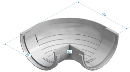 Угол желоба наружный d-120 мм 90° ПВХ Döcke Standard   фото