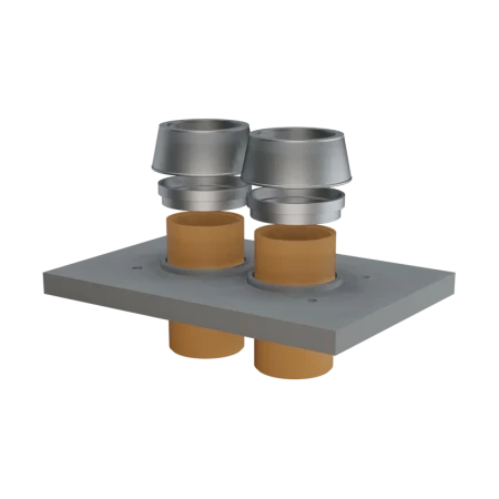 Верхний комплект Schiedel Uni двухходовой без вентканала (обмуровка кирпичом 11.5 см) Ø-140/140 мм