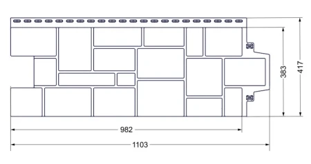 Пластиковая фасадная панель Grand Line Крупный камень Classic   фото