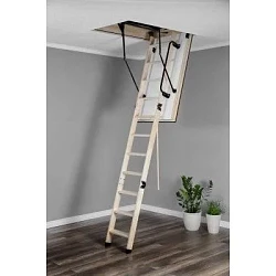 Чердачная люк-лестница Oman складная 3-х секционная противопожарная Maxi EI45 Чердачная люк-лестница Oman складная 3-х секционная противопожарная Maxi EI45