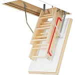 Складная чердачная лестница из дерева с утеплённым люком