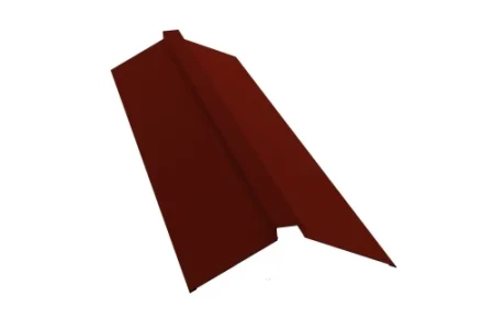 Планка конька плоского Grand Line 150x40x150 0,5 Satin цвет RAL 3009 Планка конька плоского Grand Line 150x40x150 0,5 Satin цвет RAL 3009