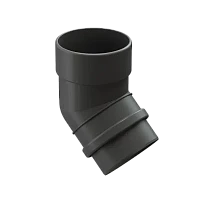 Колено трубы d-100 мм 45 гр ПВХ Döcke Lux графит RAL 7024