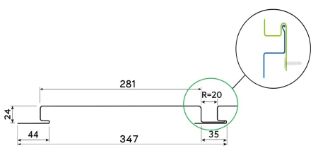 Линеарные панели Металл Профиль Линеарная панель  Primepanel-Т-Г 24х281 мм с рустом Ecosteel под дерево   фото