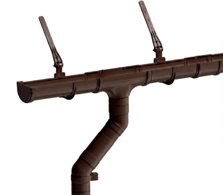 Комплект пластикового водостока d-120x85 мм Döcke Premium каштан RAL 8017   фото