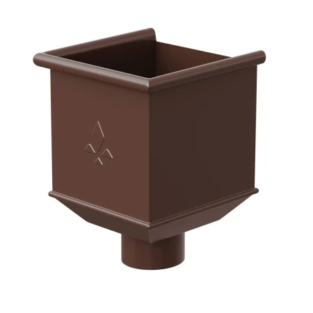 Воронка водосборная квадратная для трубы d-90 мм Aquasystem Premium PU 0,6 RAL 8017