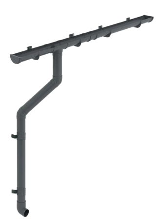 Комплект пластикового водостока d-120/90 мм ГрандЛайн Классика графит RAL 7024   фото