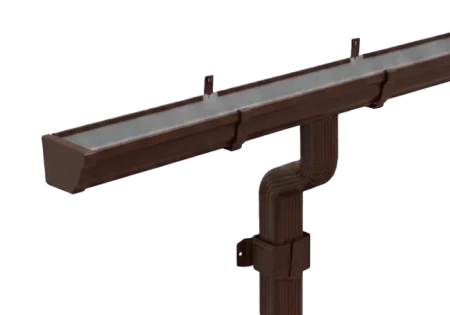 Комплект металлического водостока Металл Профиль Бюджет 120x86 мм 6 м/3 м Полиэстер RAL 8017   фото