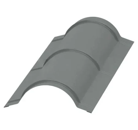 Планка конька круглого Металл Профиль R110x2000 0,45 Полиэстер цвет RAL 7005