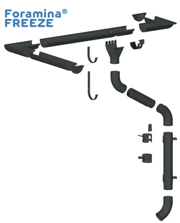 Соединитель желоба d-125 мм Металл Профиль FORAMINA FREEZE Valori двухсторонний 0,6 Grey