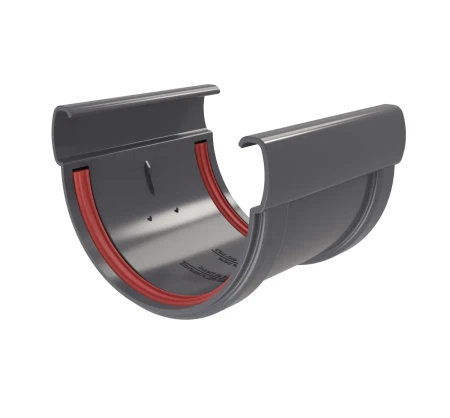 Соединитель желоба d-135 мм ПВХ Grand Line Дизайн графит RAL 7024