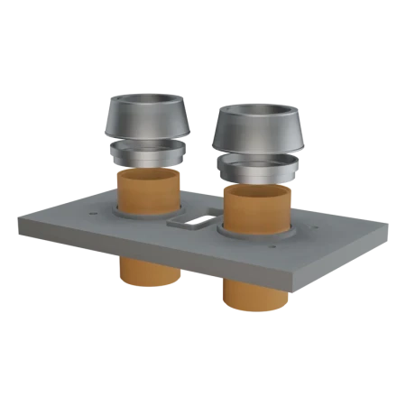 Верхний комплект Schiedel Uni двухходовой с вентканалом (обмуровка кирпичом 11.5 см) Ø-140/180 мм