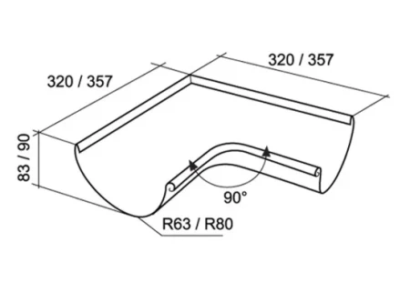 Угол желоба внутренний d-125 мм 90° Grand Line Полиуретан 0,6   фото