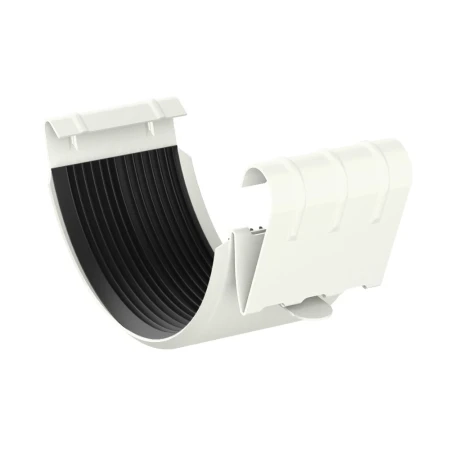 Соединитель желоба d-125 мм Металл Профиль FORAMINA PUR Purman двухсторонний 0,6 RAL 9010