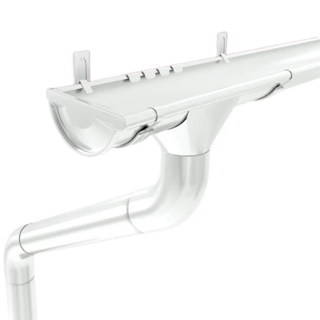 Комплект металлического водостока ГрандЛайн GL PU d-125x90 мм 6 м/3 м Полиуретан RAL 9003   фото