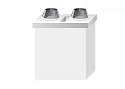 Готовые решения отделки над кровлей Schiedel Uni Комплект UraTOP  двухходовой с вентканалом 1.5 пм