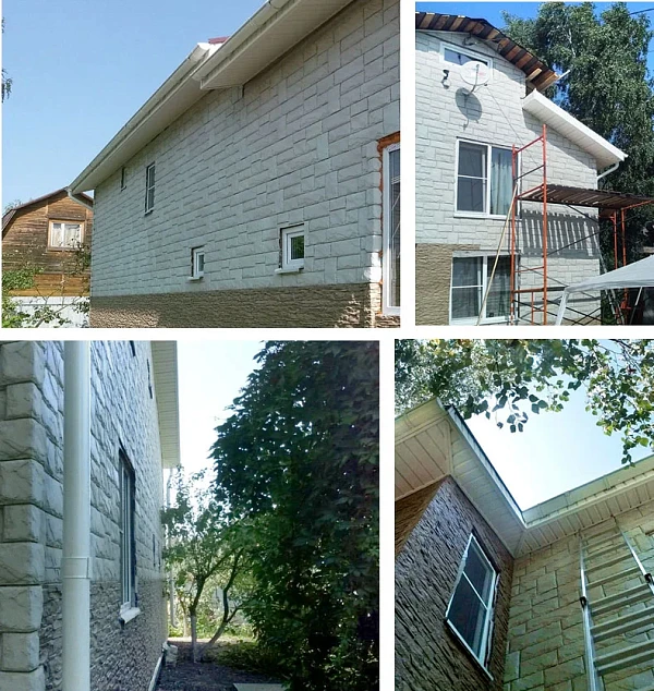 Монтаж водостока металлический с кронштейнами