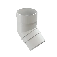 Колено трубы d-85 мм 45 гр ПВХ Döcke Premium пломбир RAL 9003