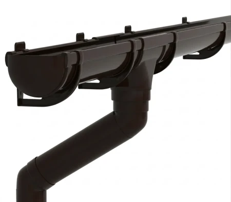 Комплект пластикового водостока d-135/90 мм ГрандЛайн Дизайн коричневый RR 32   фото