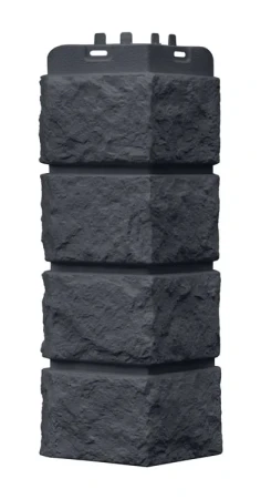 Угол пластиковой фасадной панели Grand Line Колотый камень Classic (графит)