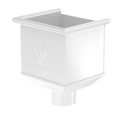 Воронка водосборная квадратная для трубы d-100 мм Aquasystem Premium Pural 0,6 RAL 9003