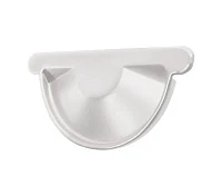 Заглушка желоба d-125 мм торцевая универсальная Grand Line PE Полиэстер двухсторонний 0,6 RAL 9003