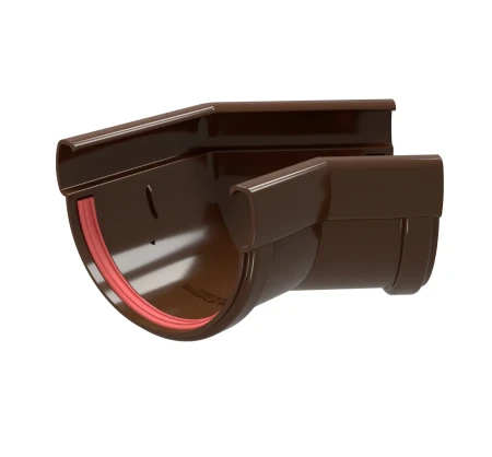 Угол желоба универсальный d-135 мм 135 гр ПВХ Grand Line Дизайн коричневый RR 32