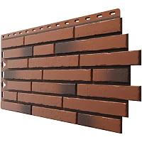 Пластиковая фасадная панель с текстурой кирпичной кладки терракотового цвета