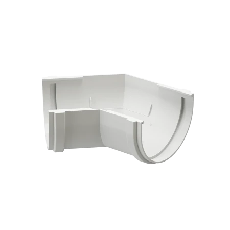 Угол желоба универсальный d-120 мм 135 гр ПВХ Döcke Premium пломбир RAL 9003