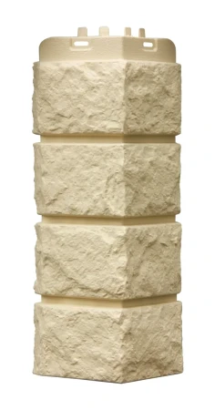 Угол пластиковой фасадной панели Grand Line Колотый камень Classic (бежевый)