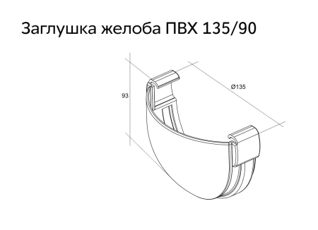 Заглушка желоба d-135 мм универсальная ПВХ Grand Line Дизайн   фото
