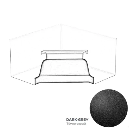 Угол желоба внутренний 120x86 мм Металл Профиль FORAMINA FREEZE QUADRO Valori двухстороннее 0,7 DarkGrey