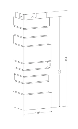 Угол пластиковой фасадной панели Grand Line Сланец Classic (молочный)