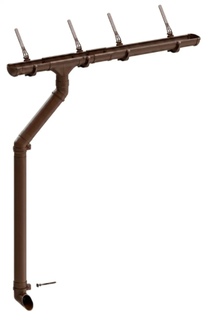 Комплект пластикового водостока d-141x100 мм Döcke lux шоколад RAL 8019   фото