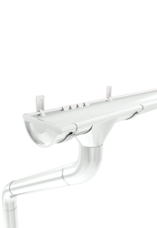 Комплект металлического водостока Grand Line GL PE d-125x90 мм 6 м/3 м Полиэстер двухсторонний RAL 9003   фото