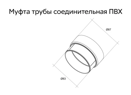 Соединитель трубы (муфта) d-90 мм ПВХ Grand Line   фото