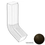 Колено трубы 76x102 мм 60 гр. Металл Профиль FORAMINA FREEZE QUADRO Valori двухстороннее 0,6 DarkBrown